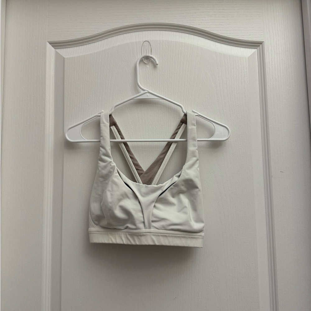 Lululemon Athletica White and Tan Sports Bra